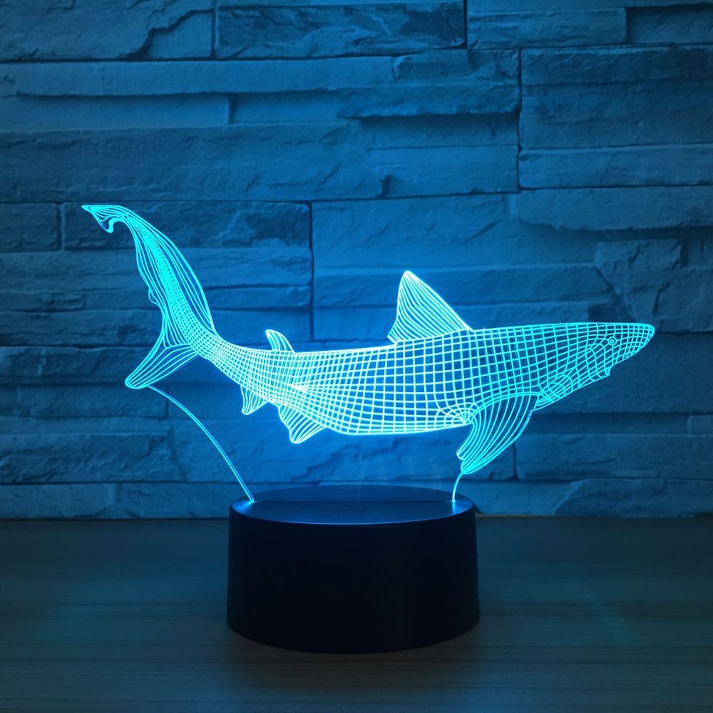 Colorful touch LED fish lamp