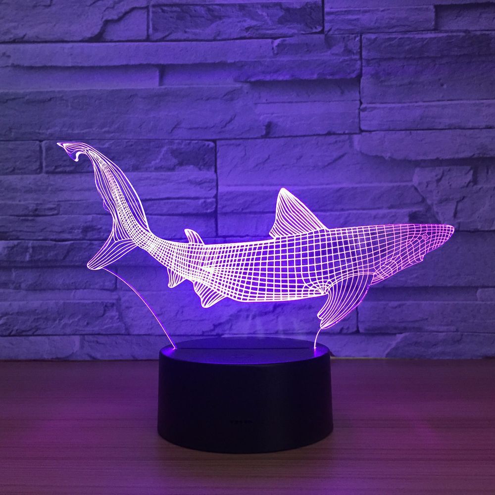 Colorful touch LED fish lamp