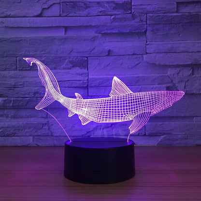 Colorful touch LED fish lamp